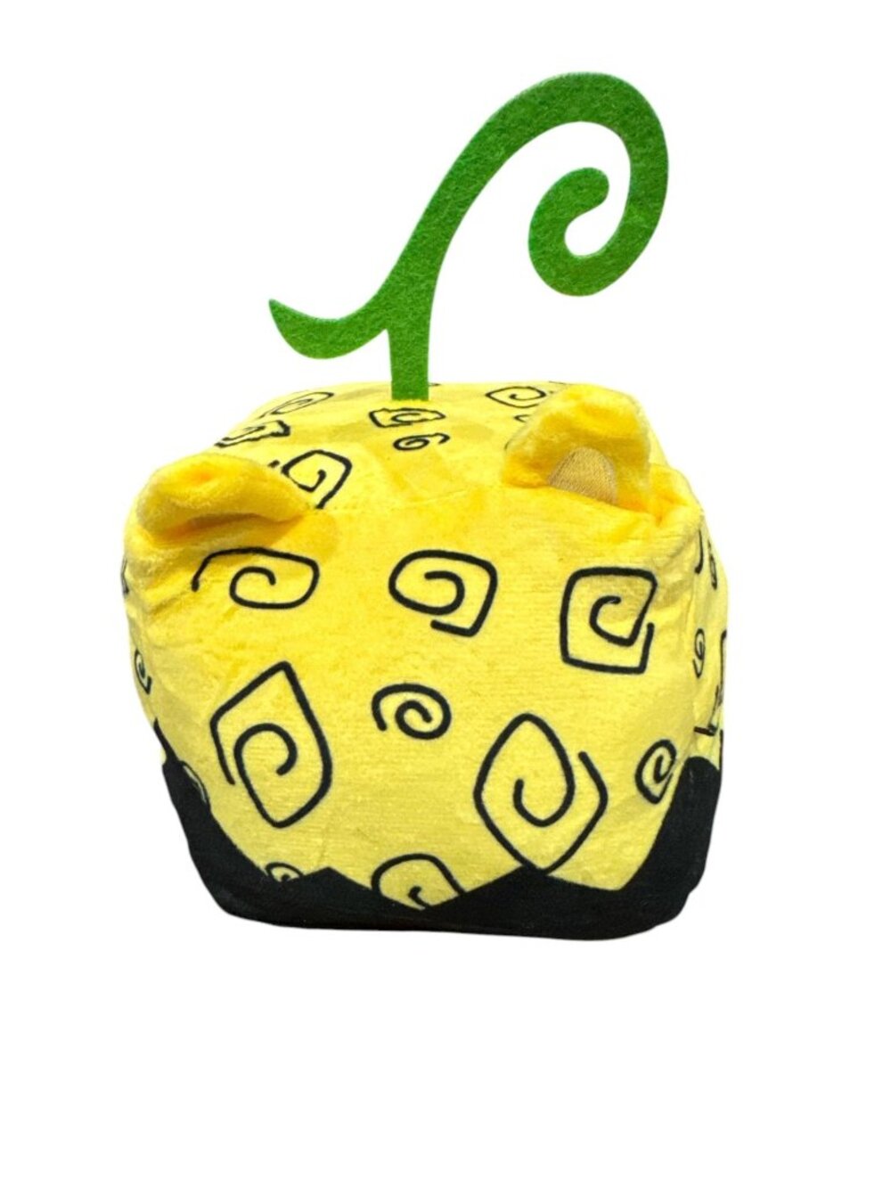 Devil Fruit-Inspired Plush Pillow Toy With Spiral Design - Yellow & Black